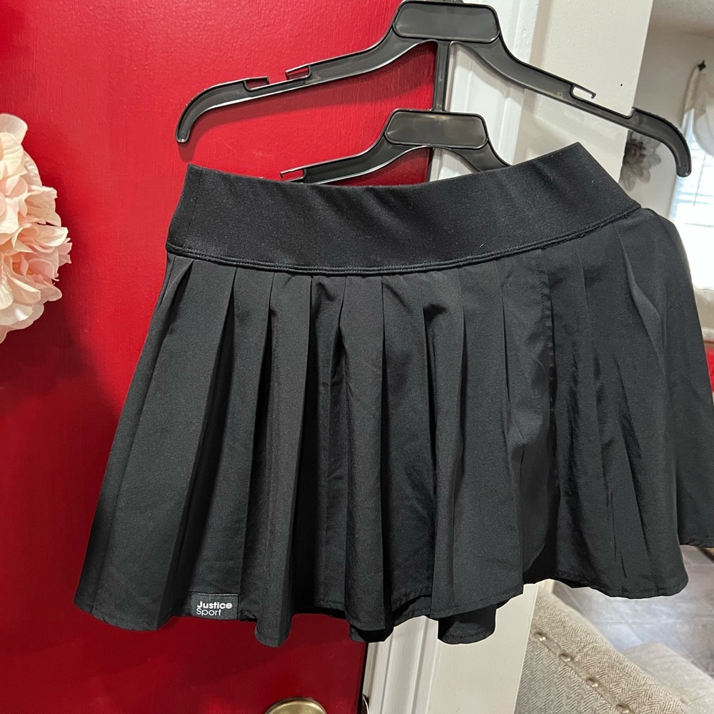 Justice Black Pleated Skirt